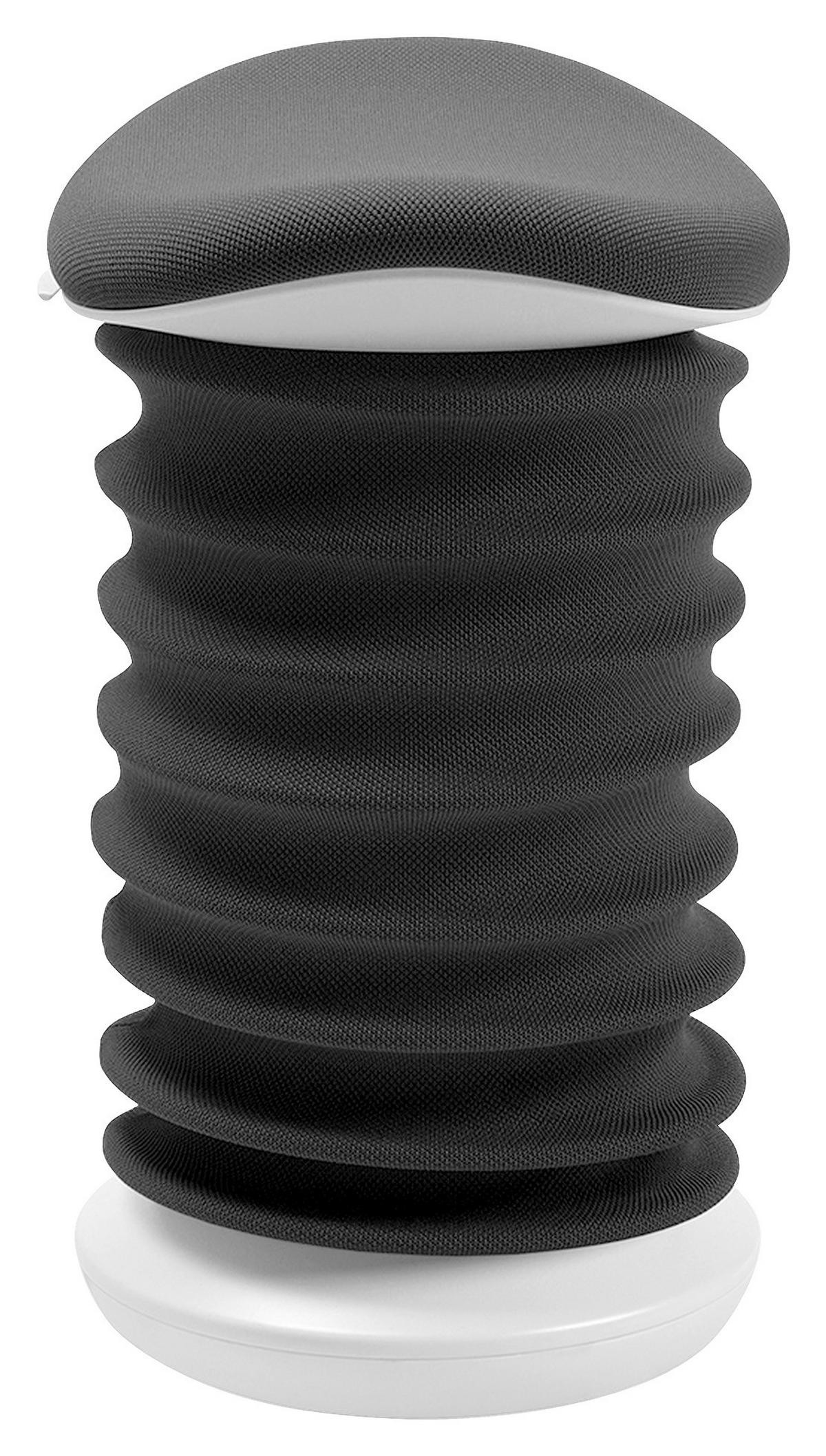 BÜROHOCKER Schwarz, Weiß  - Schwarz/Weiß, Design, Kunststoff/Textil (37,5/53-64/36cm) - Topstar