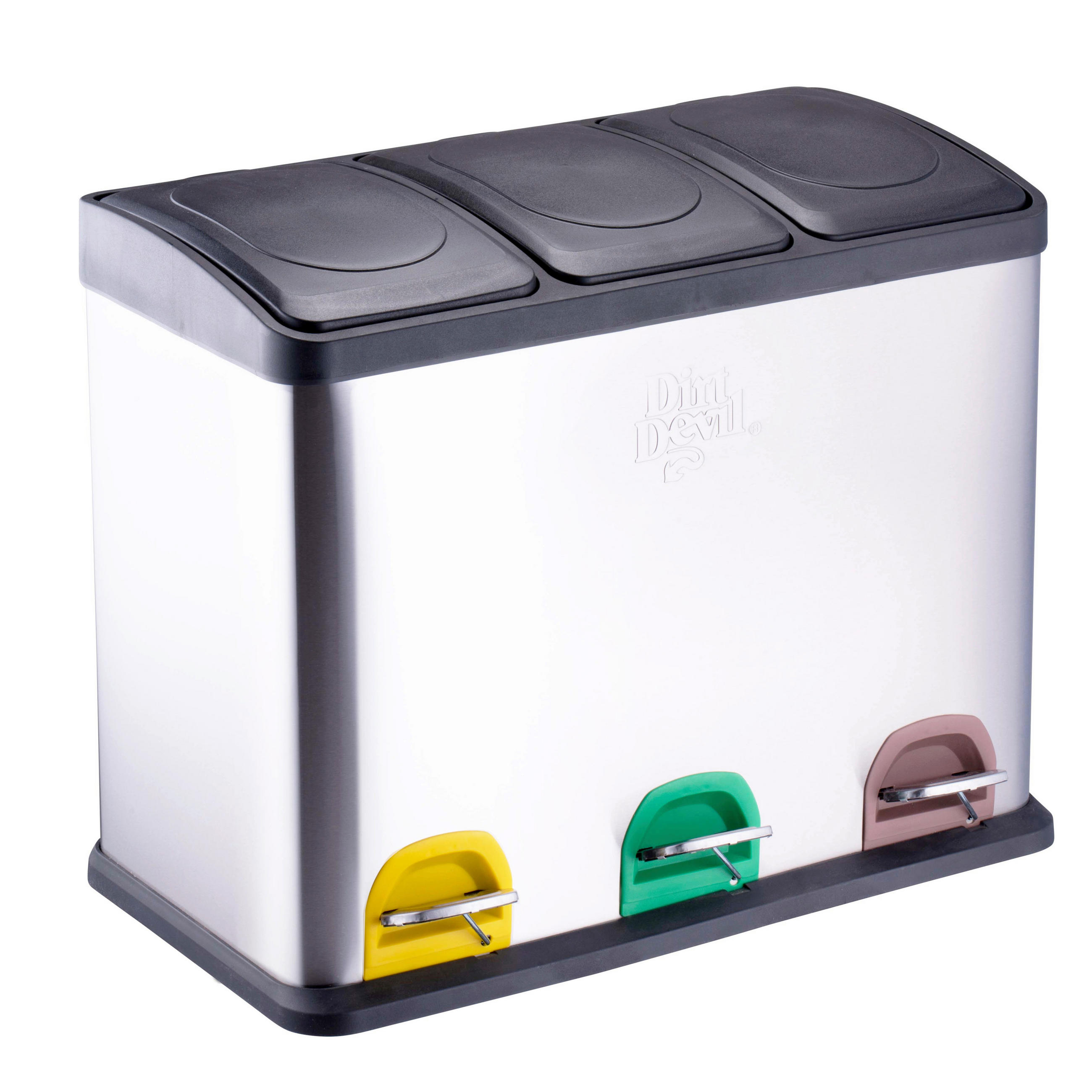 ABFALLSAMMLER 45 L  - Chromfarben/Schwarz, Basics, Kunststoff/Metall (59/30/47,5cm) - Dirt Devil