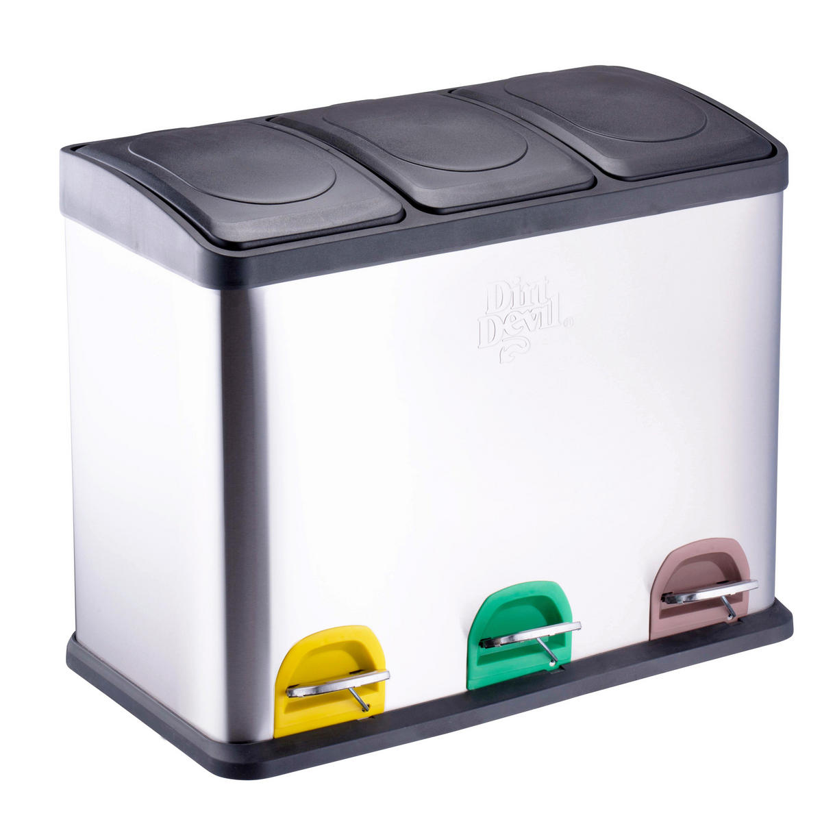 ABFALLSAMMLER 45 L  - Chromfarben/Schwarz, Basics, Kunststoff/Metall (59/30/47,5cm) - Dirt Devil