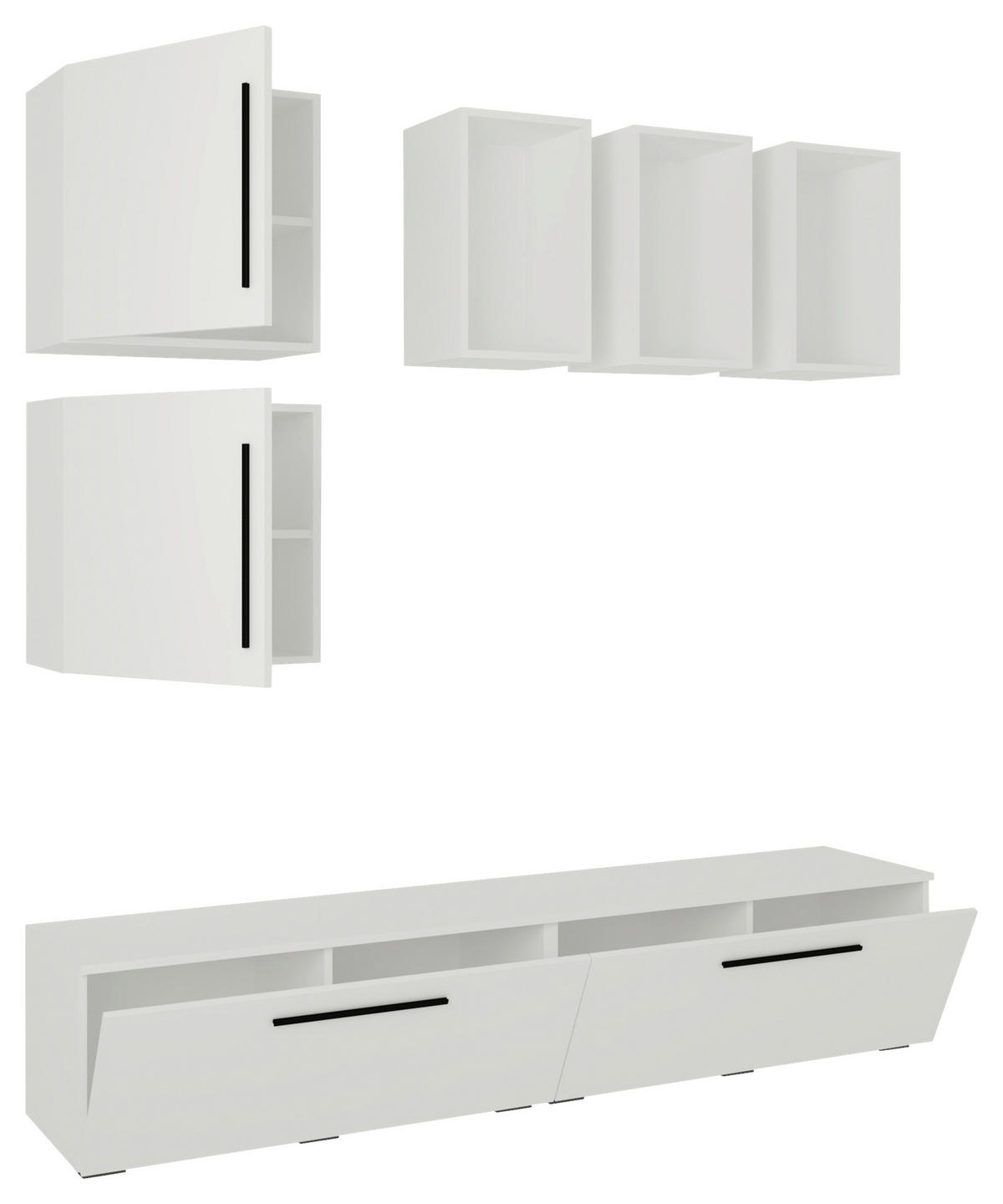 HYLLKOMBINATION  i vit  190/200/40 cm  - vit/svart, Modern, trämaterial/plast (190/200/40cm) - MID.YOU