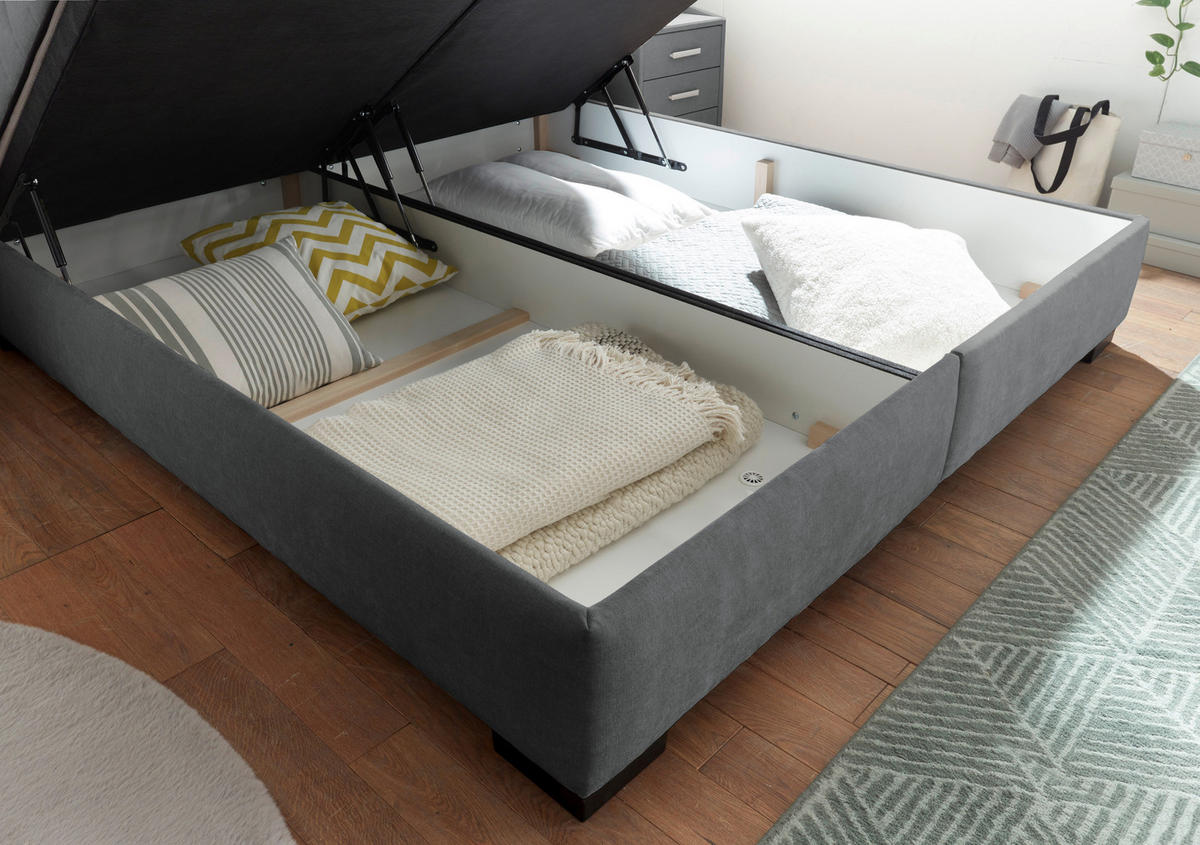 BOXBETT 180/200 cm  in Anthrazit  - Anthrazit/Schwarz, Modern, Holzwerkstoff/Kunststoff (180/200cm) - MID.YOU