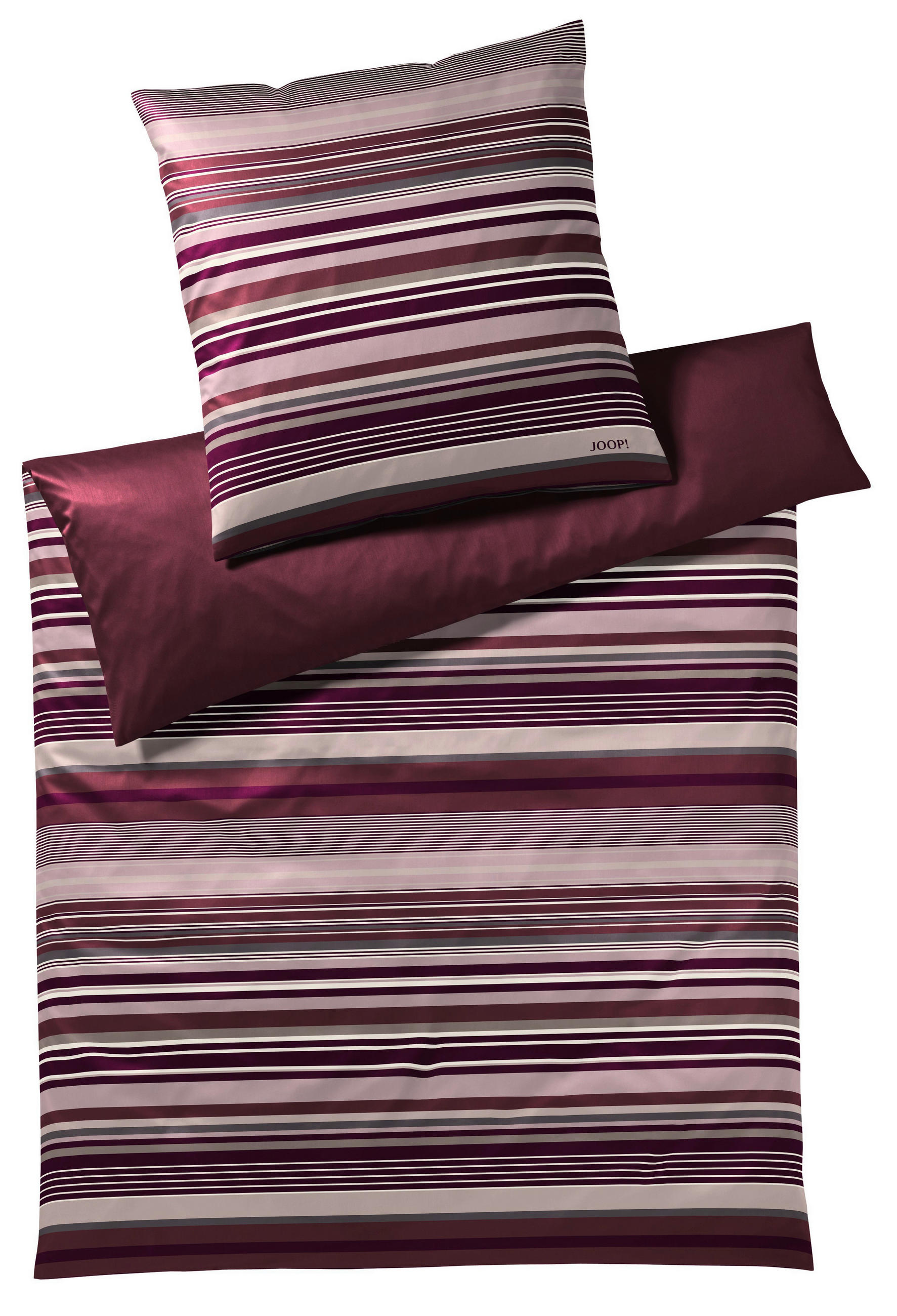 WENDEBETTWÄSCHE Makosatin - Rosa/Dunkelrot, KONVENTIONELL, Textil (155/220cm) - Joop!