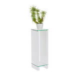 BLUMENTISCH Glas  - Klar/Weiß, Design, Glas/Holzwerkstoff (25/25/80cm) - Carryhome