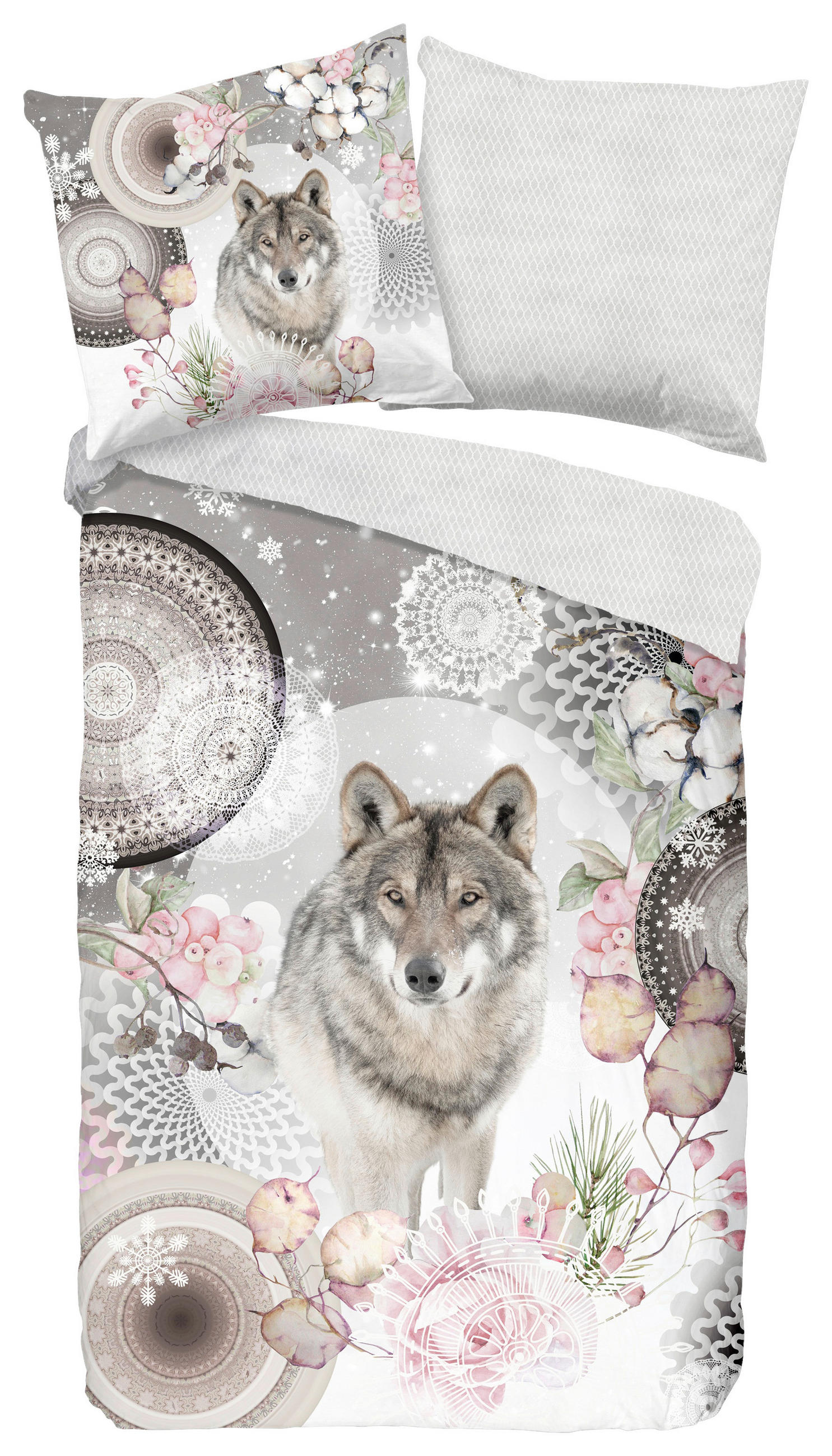 WENDEBETTWÄSCHE Isaci Biber 155/220 cm  - Hellgrau/Grau, Design, Textil (155/220cm)