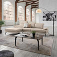 ECKSOFA in Echtleder Creme  - Creme/Schwarz, Design, Leder/Metall (184/288cm) - Novel