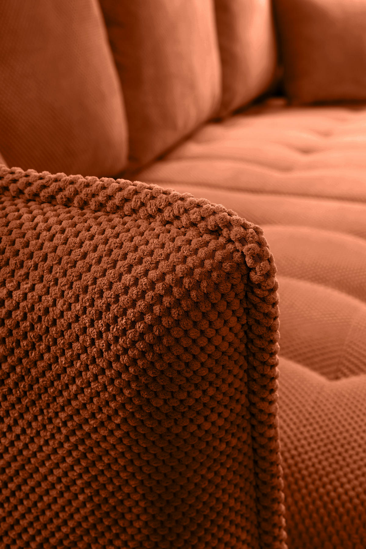 ECKSOFA in Chenille Rostfarben  - Rostfarben/Schwarz, KONVENTIONELL, Holz/Textil (160/290cm) - Carryhome