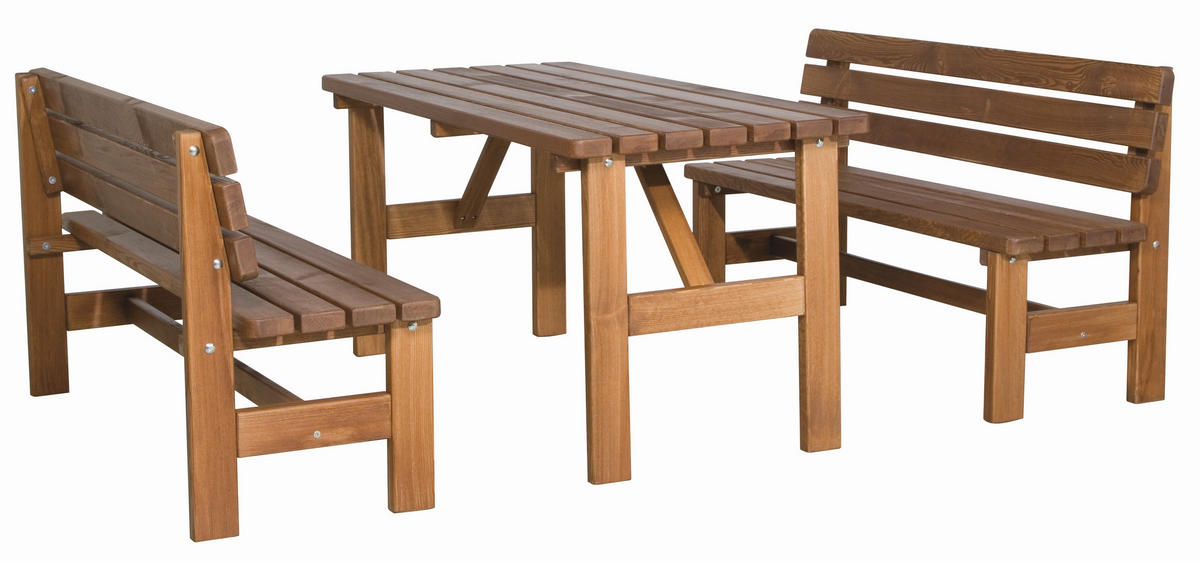 BIERTISCHGARNITUR 3-teilig  - Braun, KONVENTIONELL, Holz - Siena Garden