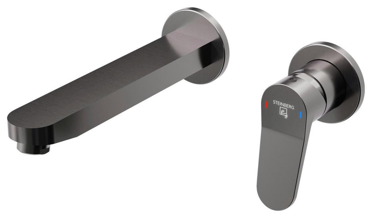 WASCHTISCHARMATUR 340 1814 3 BGM  - Dunkelgrau, MODERN, Metall (22,9/10/22cm)