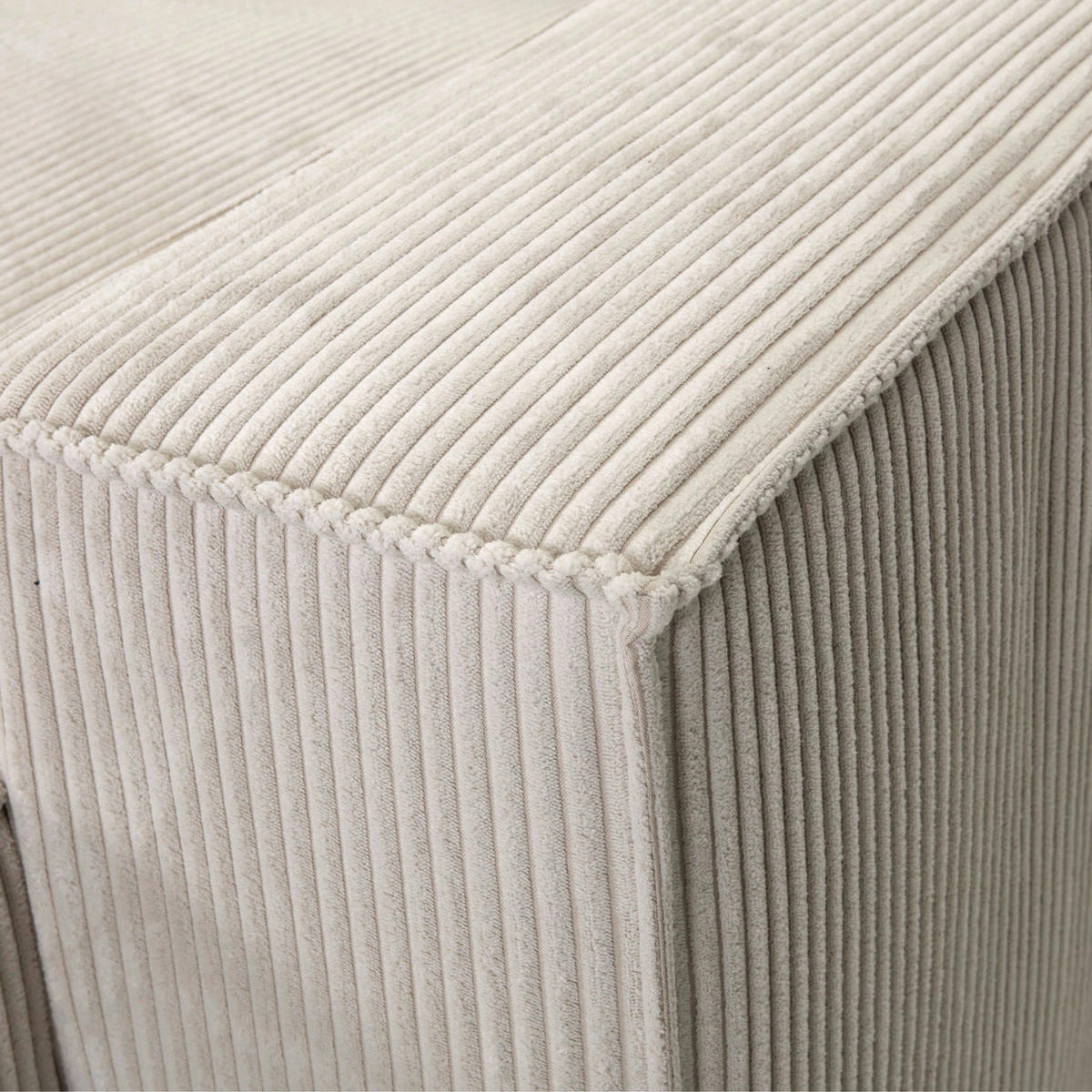 WOHNLANDSCHAFT Naturfarben Cord  - Schwarz/Naturfarben, KONVENTIONELL, Kunststoff/Textil (155/348/155cm) - Carryhome