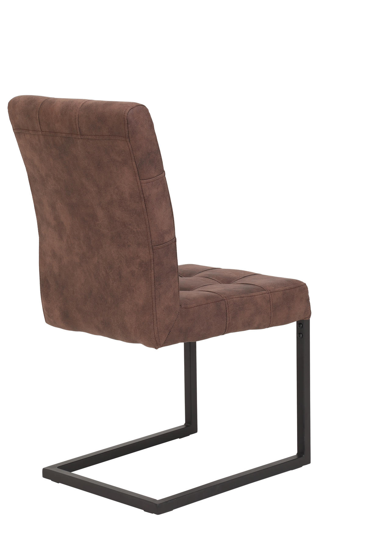 SCHWINGSTUHL-SET 2 Stück  in Stahl Lederlook  - Anthrazit/Braun, MODERN, Textil/Metall (42/91/62cm) - MID.YOU