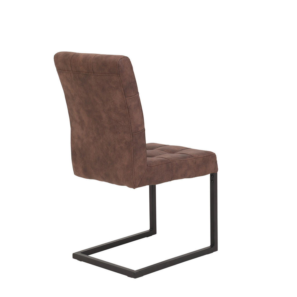 Thumbnail - Mid.you Schwingstuhl-Set, Anthrazit, Braun, Metall, Textil, eckig, 42x91x62 cm, Esszimmer, Stühle, Esszimmerstühle, Essz...