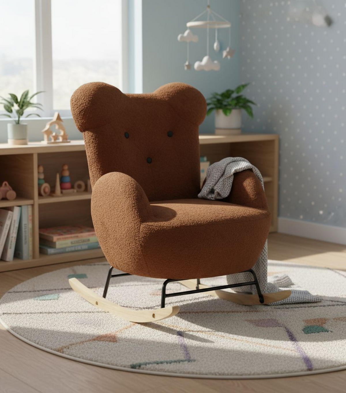 DETSKÁ HOJDACIA STOLIČKA hnedá  - hnedá, Basics, drevo/textil (59/70/62cm) - Livetastic