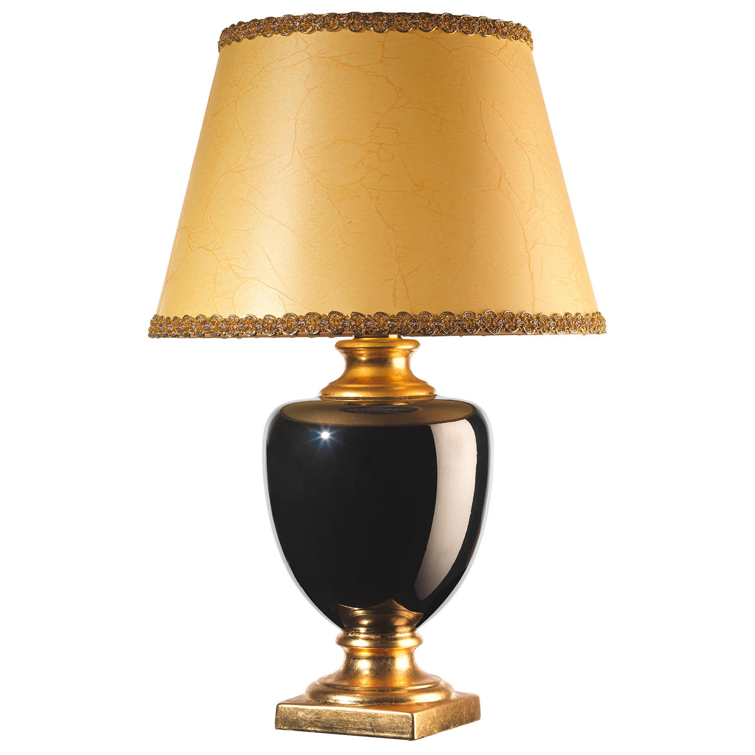 TISCHLEUCHTE 45/45/75 cm   - Hellbraun/Goldfarben, KONVENTIONELL, Keramik/Textil (45/45/75cm)