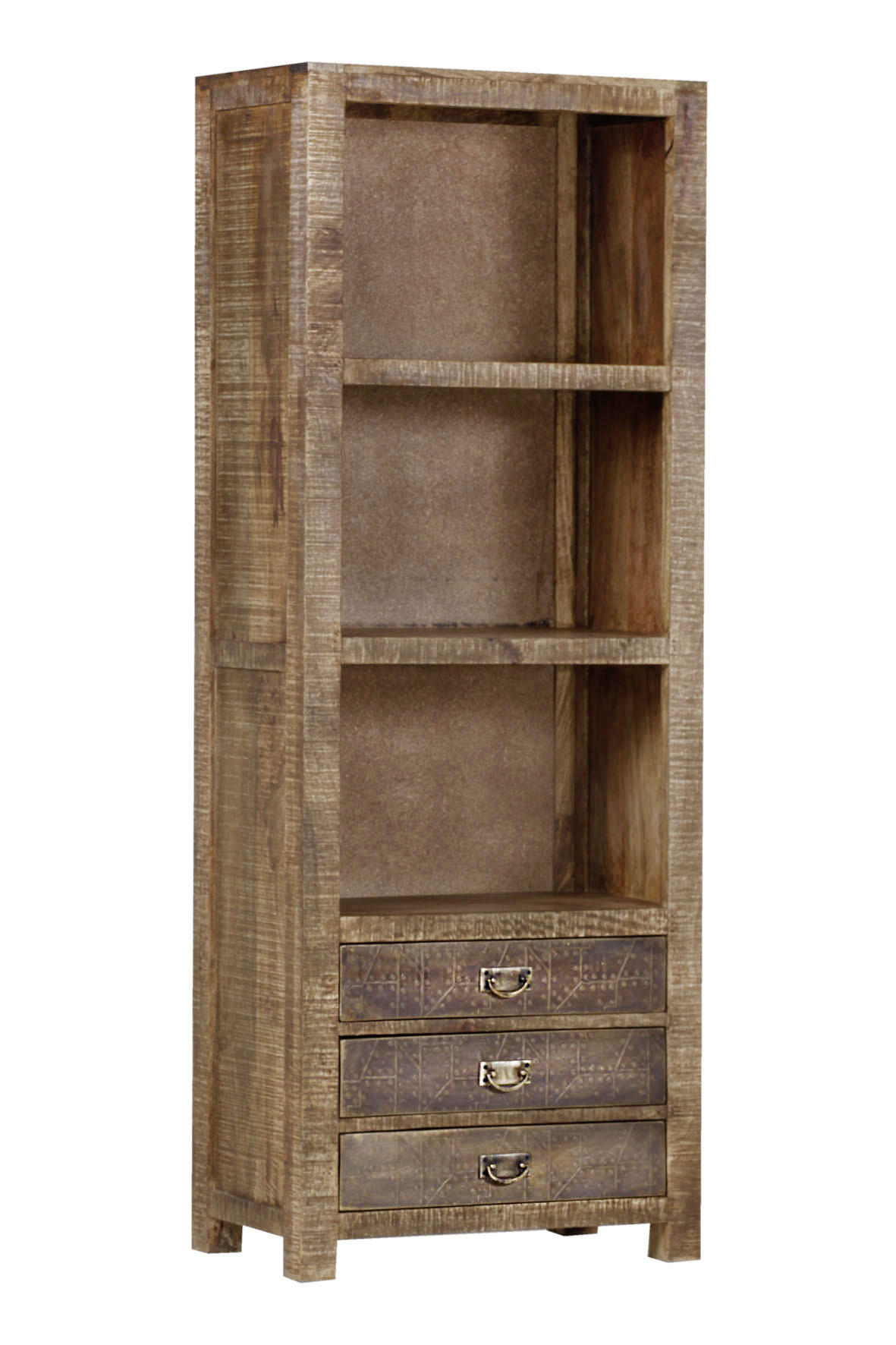 REGAL  67/180/42 cm Braun  - Messingfarben/Braun, Design, Holz/Metall (67/180/42cm)