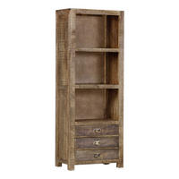 REGAL  67/180/42 cm Braun  - Messingfarben/Braun, Design, Holz/Metall (67/180/42cm)