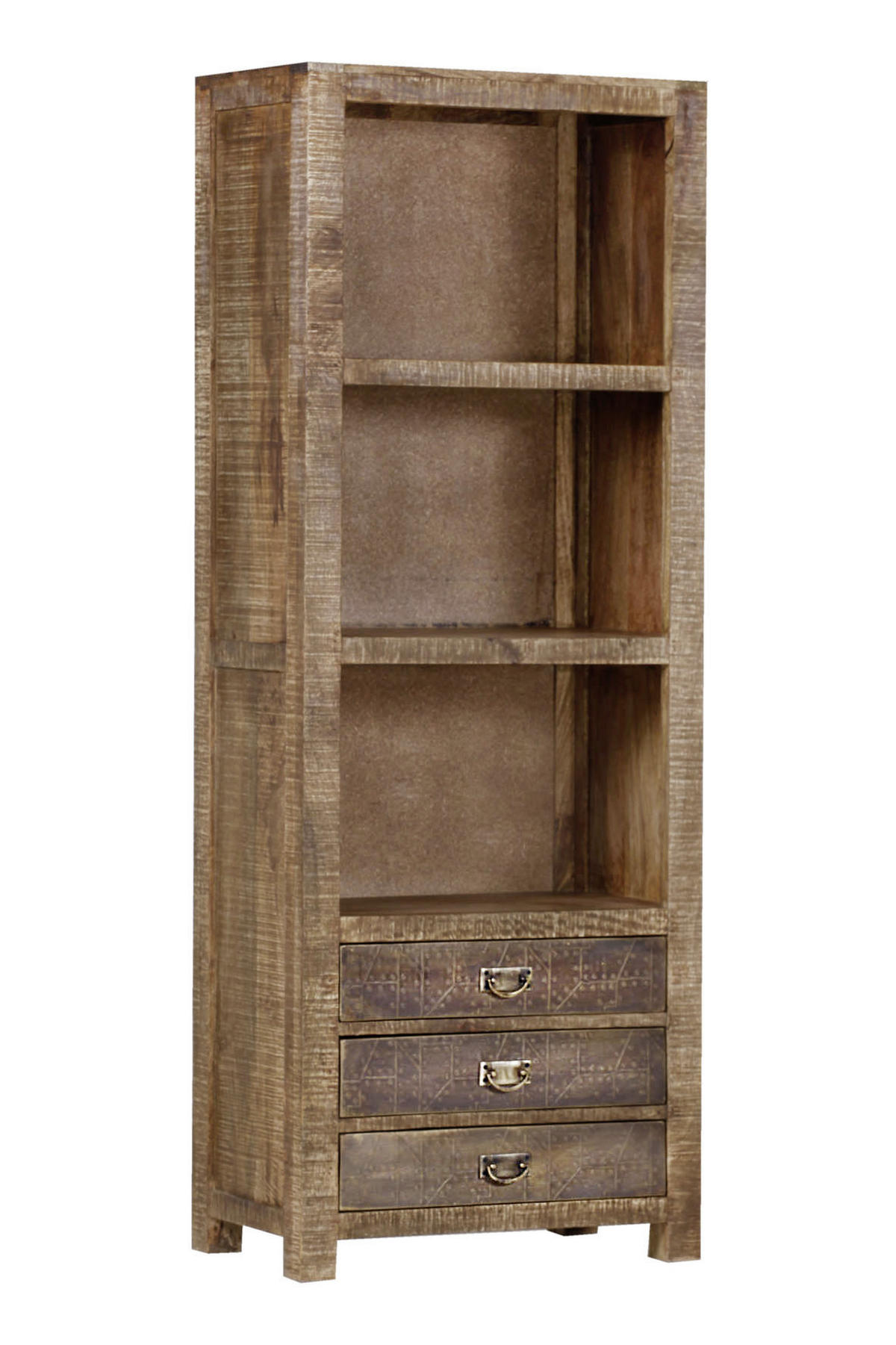 REGAL  67/180/42 cm Braun  - Messingfarben/Braun, Design, Holz/Metall (67/180/42cm)