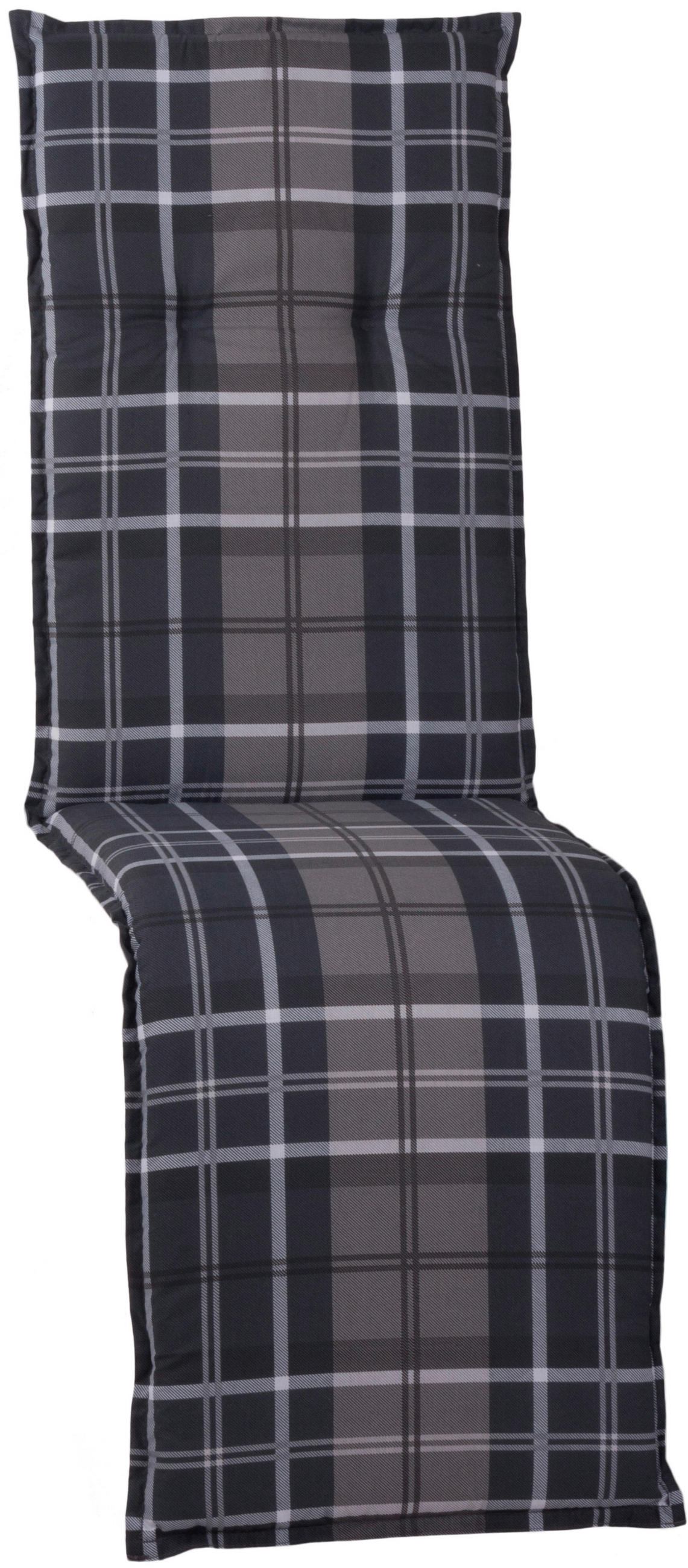 RELAXSESSELAUFLAGE in Anthrazit, Grau Karo  - Anthrazit/Grau, Design, Textil (171/50/6cm) - Gardenson