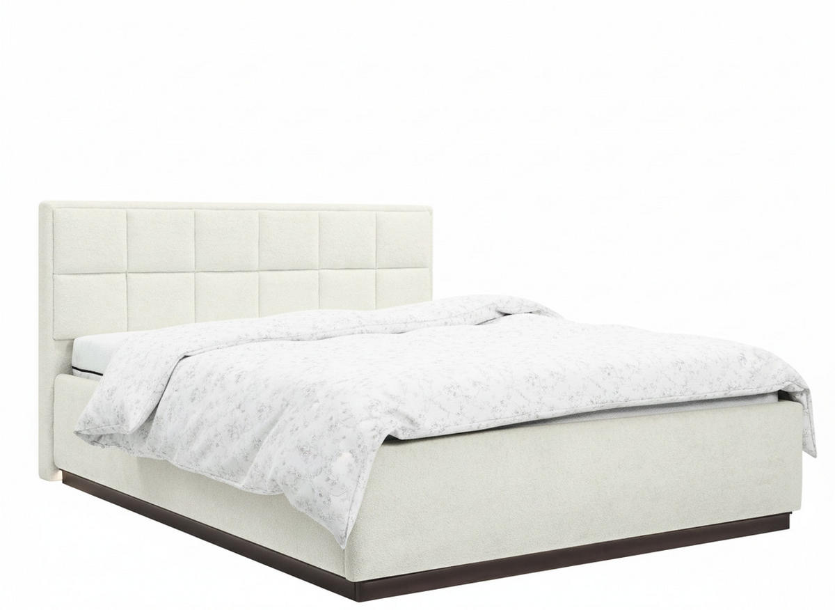 POLSTERBETT 180/200 cm,  in Beige, gepolstertes Kopfteil, Beleuchtung, Lattenrost, Bettkasten,  - Birkefarben/Beige, Design, Holz/Holzwerkstoff (180/200cm) - Chameo