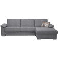 ECKSOFA in Flachgewebe Grau  - Chromfarben/Grau, KONVENTIONELL, Textil/Metall (285/176cm) - Novel