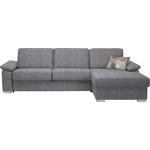 ECKSOFA in Flachgewebe Grau  - Chromfarben/Grau, KONVENTIONELL, Textil/Metall (285/176cm) - Novel