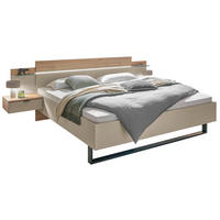 BETTANLAGE - Kaschmir/Eichefarben, Design, Glas (285,4/96/207,6cm) - Xora