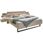 BETTANLAGE  in Eichefarben, Kaschmir  - Kaschmir/Eichefarben, Design, Glas/Holzwerkstoff (285,4/96/207,6cm) - Xora