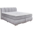 BOXSPRINGBETT 180/200 cm  in Hellgrau  - Chromfarben/Hellgrau, KONVENTIONELL, Kunststoff/Textil (180/200cm) - Carryhome