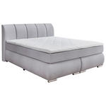 BOXSPRINGBETT 180/200 cm  in Hellgrau  - Chromfarben/Hellgrau, KONVENTIONELL, Kunststoff/Textil (180/200cm) - Carryhome