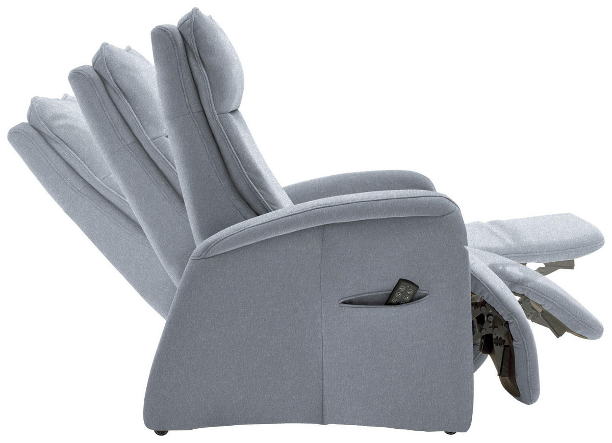 FERNSEHSESSEL in Chenille Hellblau  - Hellblau, KONVENTIONELL, Kunststoff/Textil (79-83/108/87cm) - Valdera