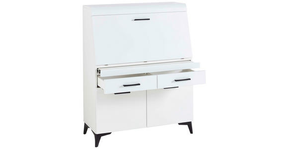 SEKRETÄR  Kabeldurchlass, Stauraum  - Schwarz/Weiß, Trend, Holzwerkstoff/Kunststoff (98/124/42cm) - Carryhome