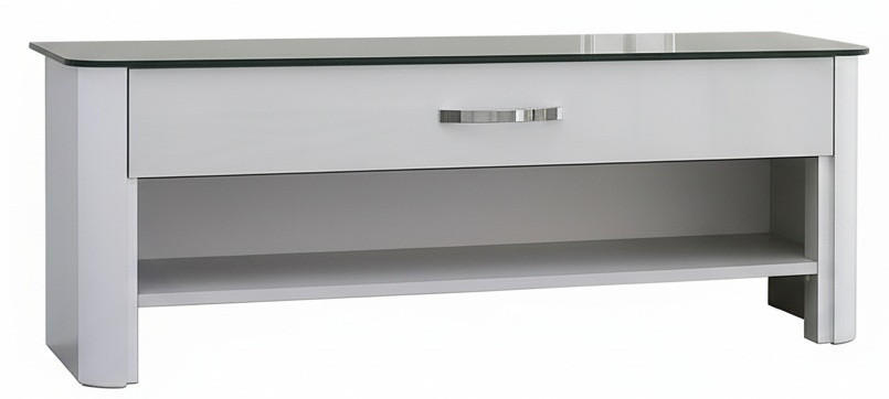 GARDEROBENBANK  in 117/46/34 cm  - Chromfarben/Alufarben, Design, Glas/Metall (117/46/34cm) - Moderano