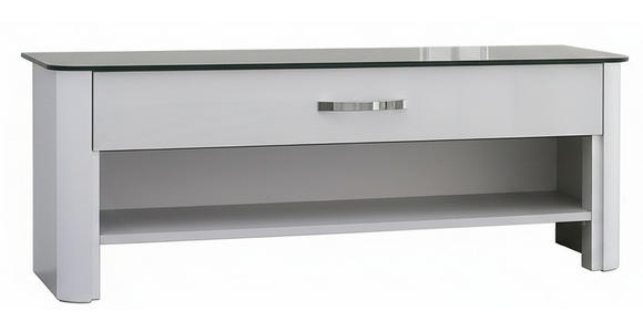 GARDEROBENBANK  in 117/46/34 cm  - Chromfarben/Alufarben, Design, Glas/Holzwerkstoff (117/46/34cm) - Moderano