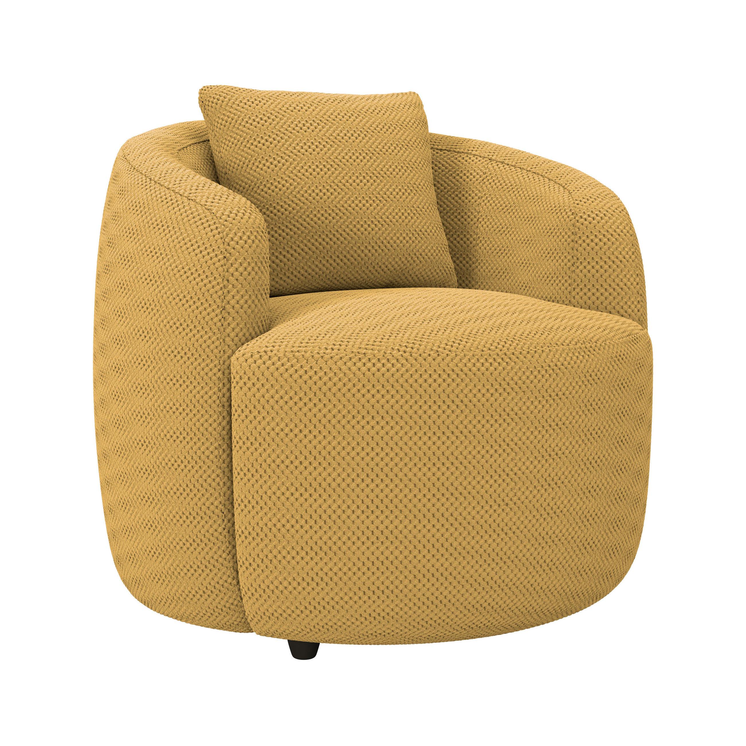 SESSEL in Velours, Struktur Senfgelb  - Senfgelb/Schwarz, MODERN, Kunststoff/Textil (81/74/81cm) - Livetastic