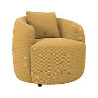 SESSEL in Velours, Struktur Senfgelb  - Senfgelb/Schwarz, MODERN, Kunststoff/Textil (81/74/81cm) - Livetastic