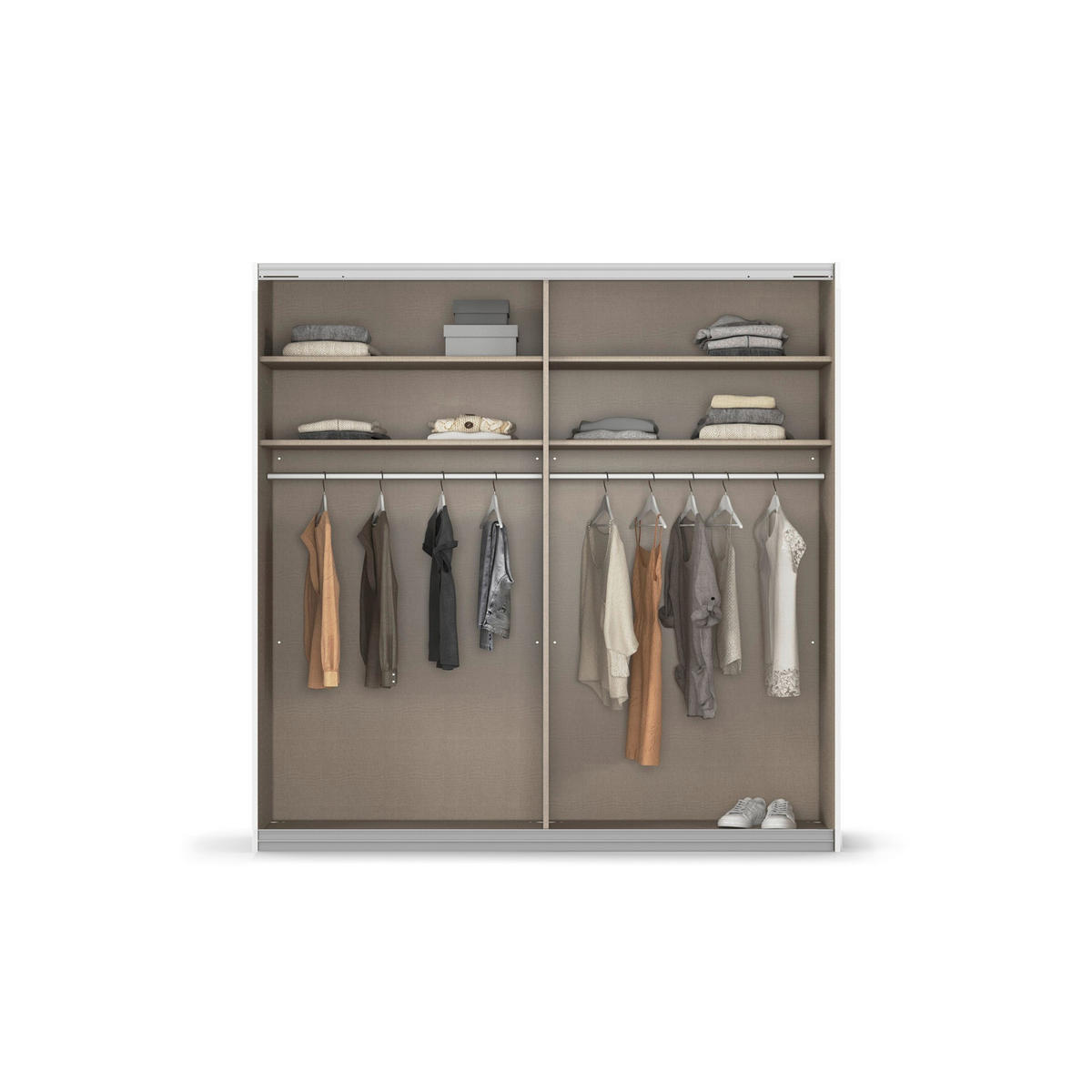 Dulap Cu Uși Culisante, stejar San Remo - alb/stejar San Remo, Modern, sticlă/metal - Carryhome