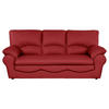 SCHLAFSOFA Rot Echtleder  - Rot/Schwarz, Design, Leder/Kunststoff (205/92/85cm) - Livetastic