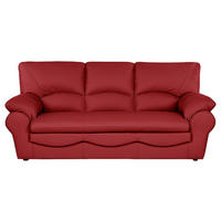 SCHLAFSOFA Rot Echtleder  - Rot/Schwarz, Design, Leder/Kunststoff (205/92/85cm) - Livetastic