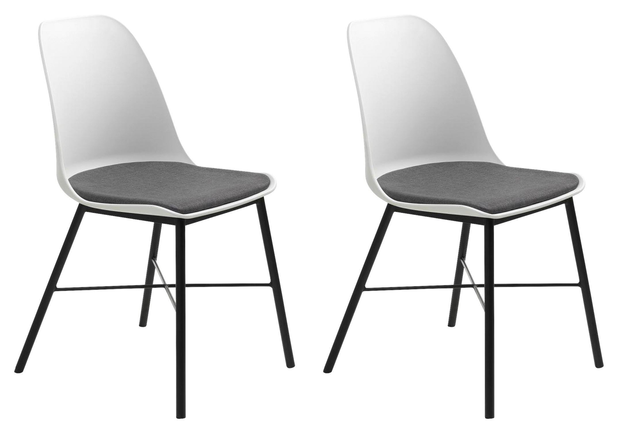 STUHL Weiß  - Schwarz/Weiß, MODERN, Kunststoff/Textil (47/83/54cm) - Livetastic