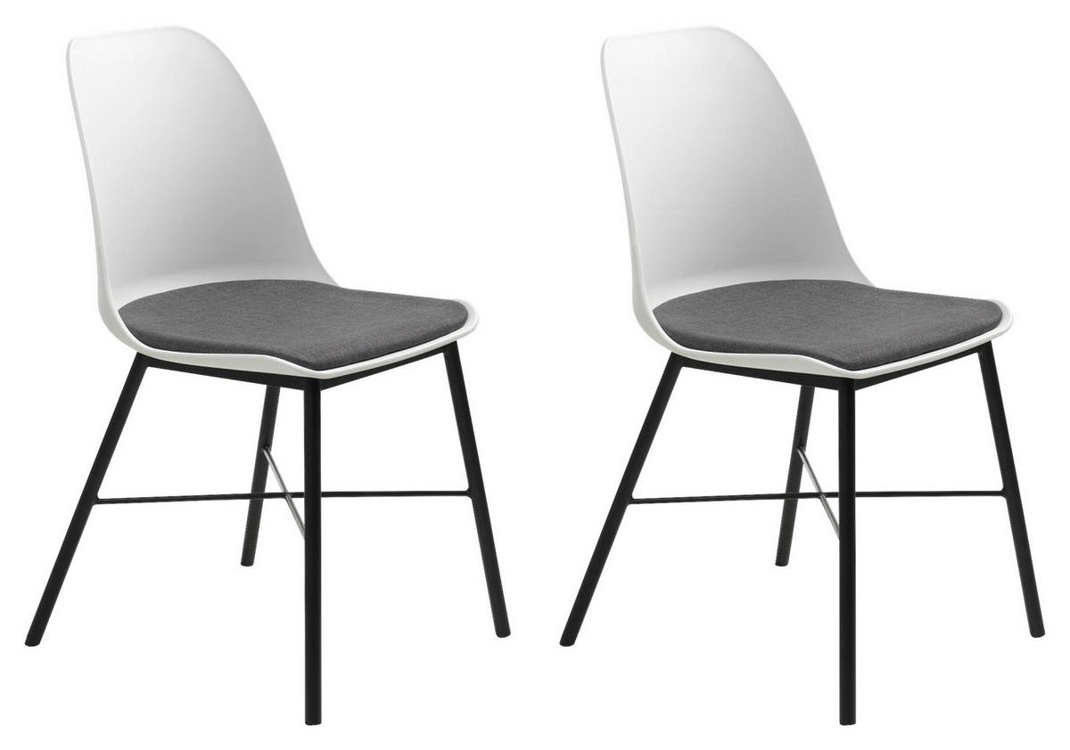 STUHL Weiß  - Schwarz/Weiß, MODERN, Kunststoff/Textil (47/83/54cm) - Livetastic