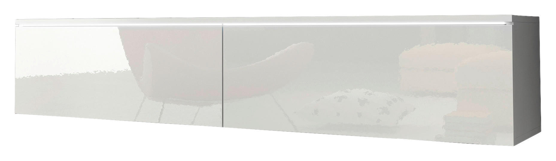 LOWBOARD Vera in 140/30/33 cm - Weiß Hochglanz/Weiß, LIFESTYLE, Holzwerkstoff/Kunststoff (140/30/33cm) - P & B