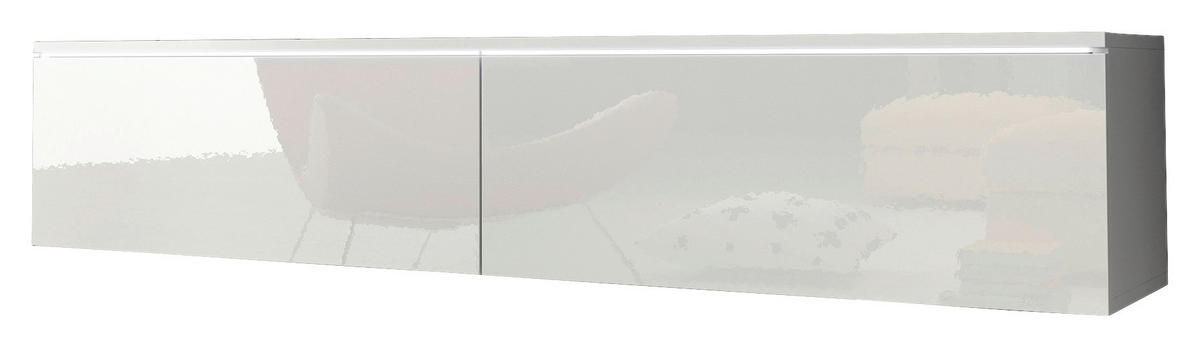 LOWBOARD Vera  in 140/30/33 cm  - Weiß Hochglanz/Weiß, LIFESTYLE, Holzwerkstoff/Kunststoff (140/30/33cm) - P & B