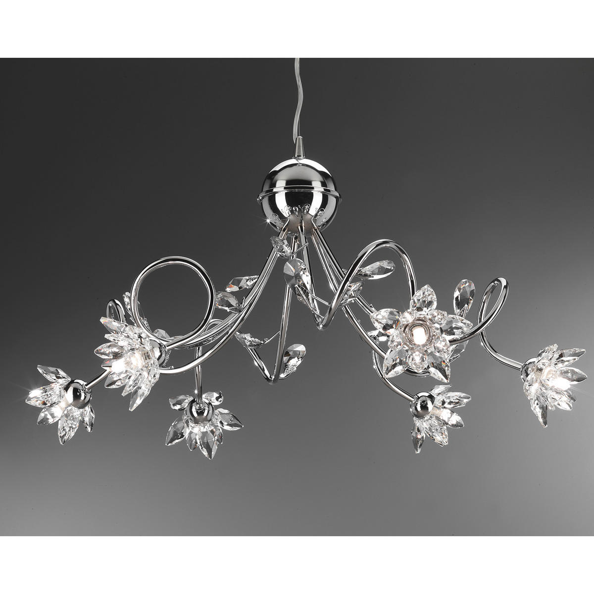 HÄNGELEUCHTE 80/100 cm  - Chromfarben, KONVENTIONELL, Glas/Metall (80/100cm)