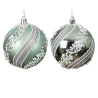 CHRISTBAUMKUGEL 8/8/8 cm  - Grün, Basics, Kunststoff (8/8/8cm)