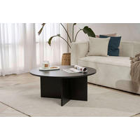 COUCHTISCH 90/90/40 cm rund Schwarz einfacher Aufbau  - Schwarz, Design, Holzwerkstoff (90/90/40cm) - MID.YOU