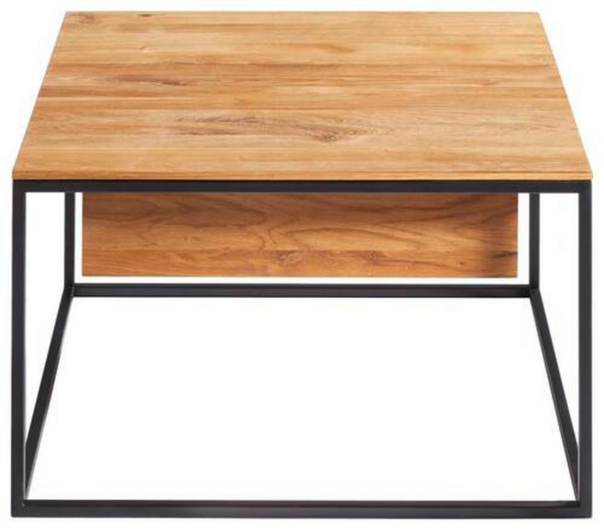 COUCHTISCH in Holz, Metall 70/70/41,5 cm  - Eichefarben/Schwarz, Design, Holz/Metall (70/70/41,5cm) - Novel
