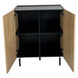 HIGHBOARD LINO in 80/95/40 cm - Eichefarben/Schwarz, Design, Holzwerkstoff/Metall (80/95/40cm) - Xora