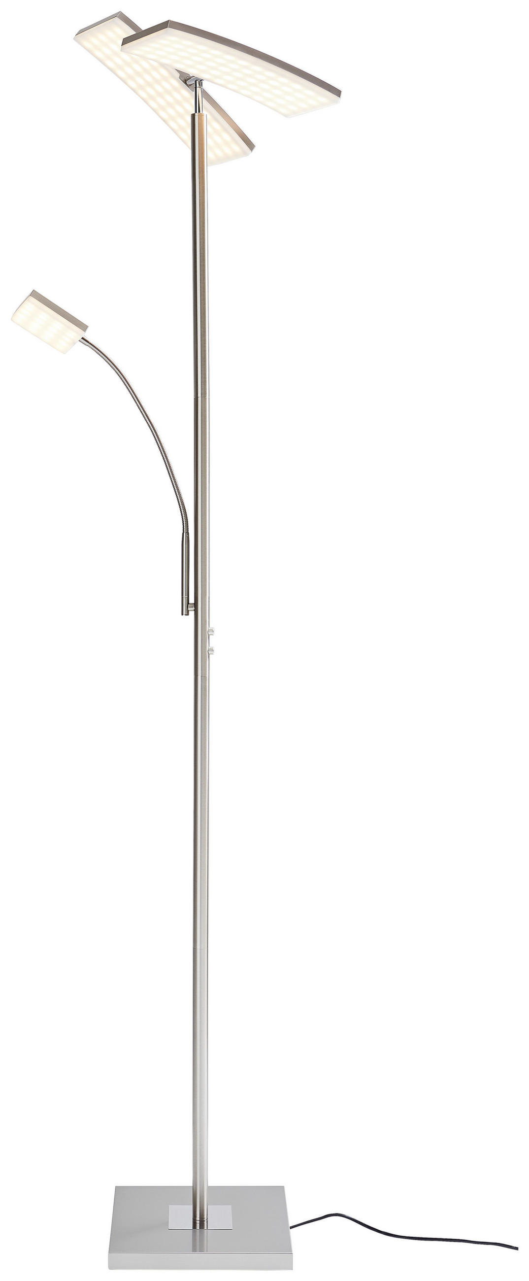 STOJACIA LED LAMPA, 62/61/196 cm - strieborná, Design, kov/plast (62/61/196cm)