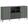 SIDEBOARD SHIRLEY  in 158,2/84,8/40 cm  - Schlammfarben/Anthrazit, Design, Holzwerkstoff/Kunststoff (158,2/84,8/40cm) - Carryhome