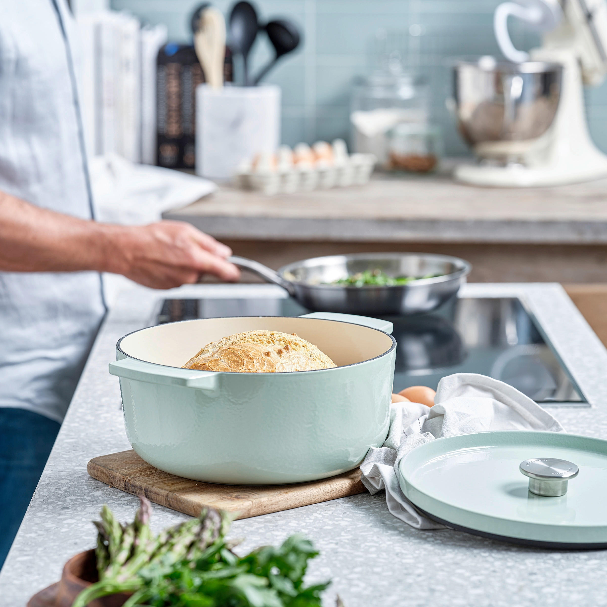 BRÄTER Cast Iron  - Creme/Hellgrün, Basics, Metall (3.3l) - Kitchenaid