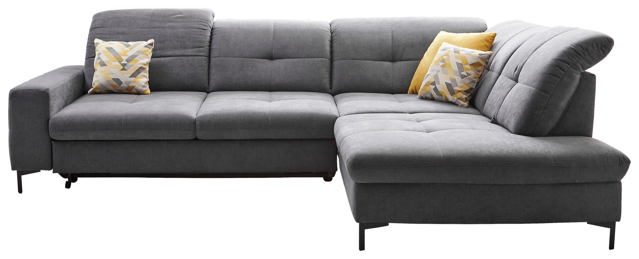 ECKSOFA Chenille Grau  - Schwarz/Grau, Design, Textil/Metall (310/240cm) - Xora